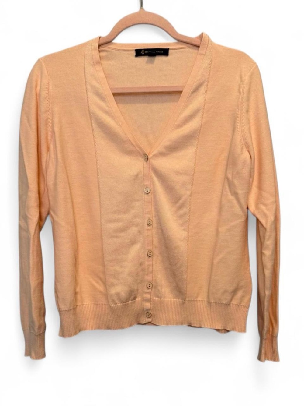 Brooks Brothers Peach Classic V Neck Button Cardigan Soft XL Fall Soft Academia